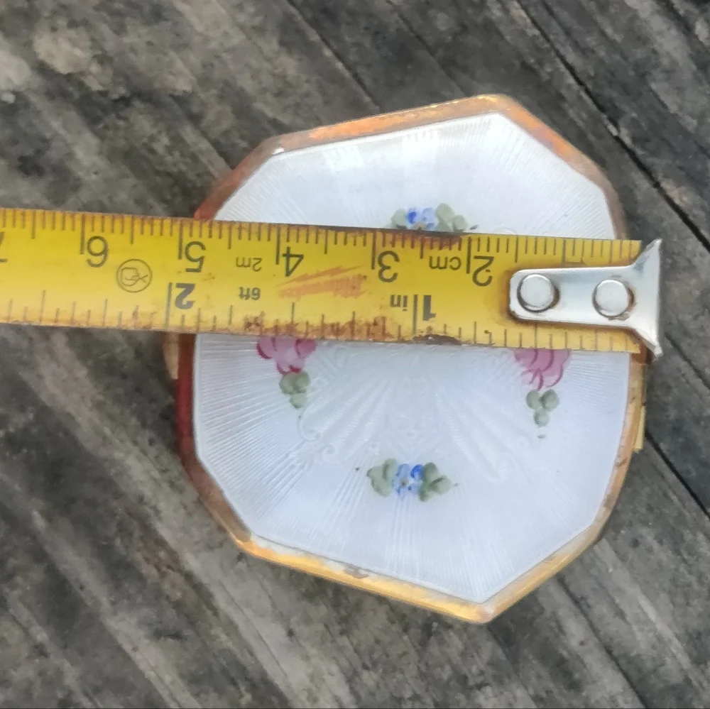 Antique Guilloche Enameled Compact